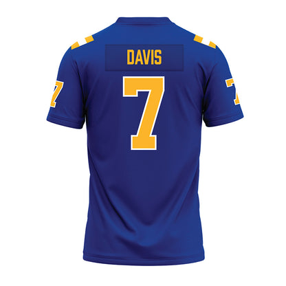 Pittsburgh - NCAA Football : Vincent Davis - Blue Premium Football Jersey-1