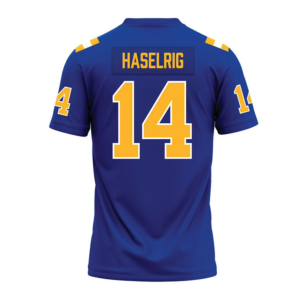 Pittsburgh - NCAA Football : Benny Haselrig - Blue Premium Football Jersey-1