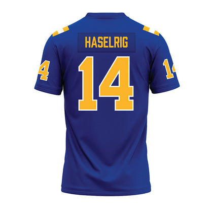 Pittsburgh - NCAA Football : Benny Haselrig - Blue Premium Football Jersey-1