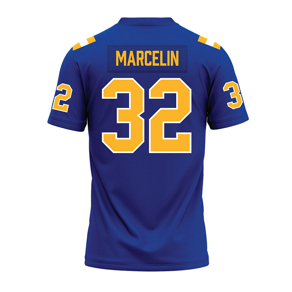 Pittsburgh - NCAA Football : Jeremiah Marcelin - Blue Premium Football Jersey-1