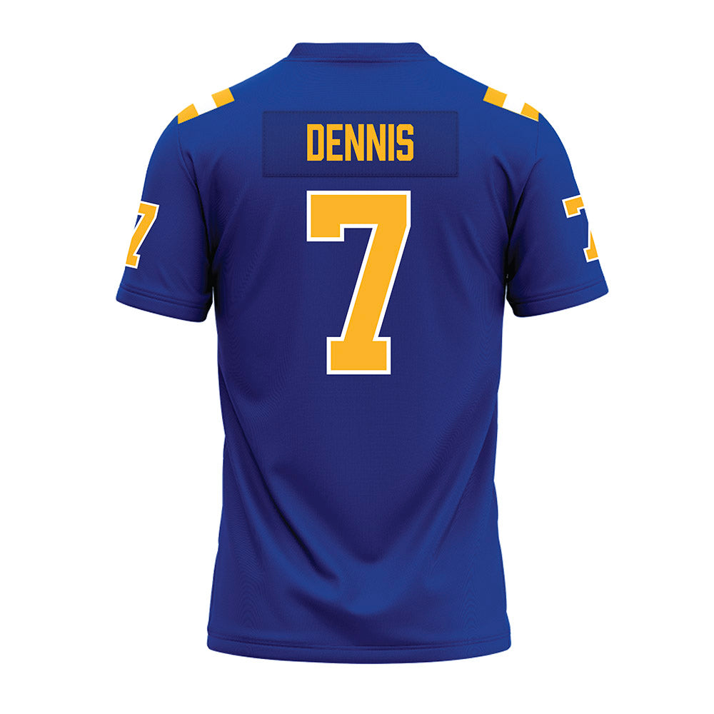 Pittsburgh - NCAA Football : SirVocea Dennis - Blue Premium Football Jersey-1