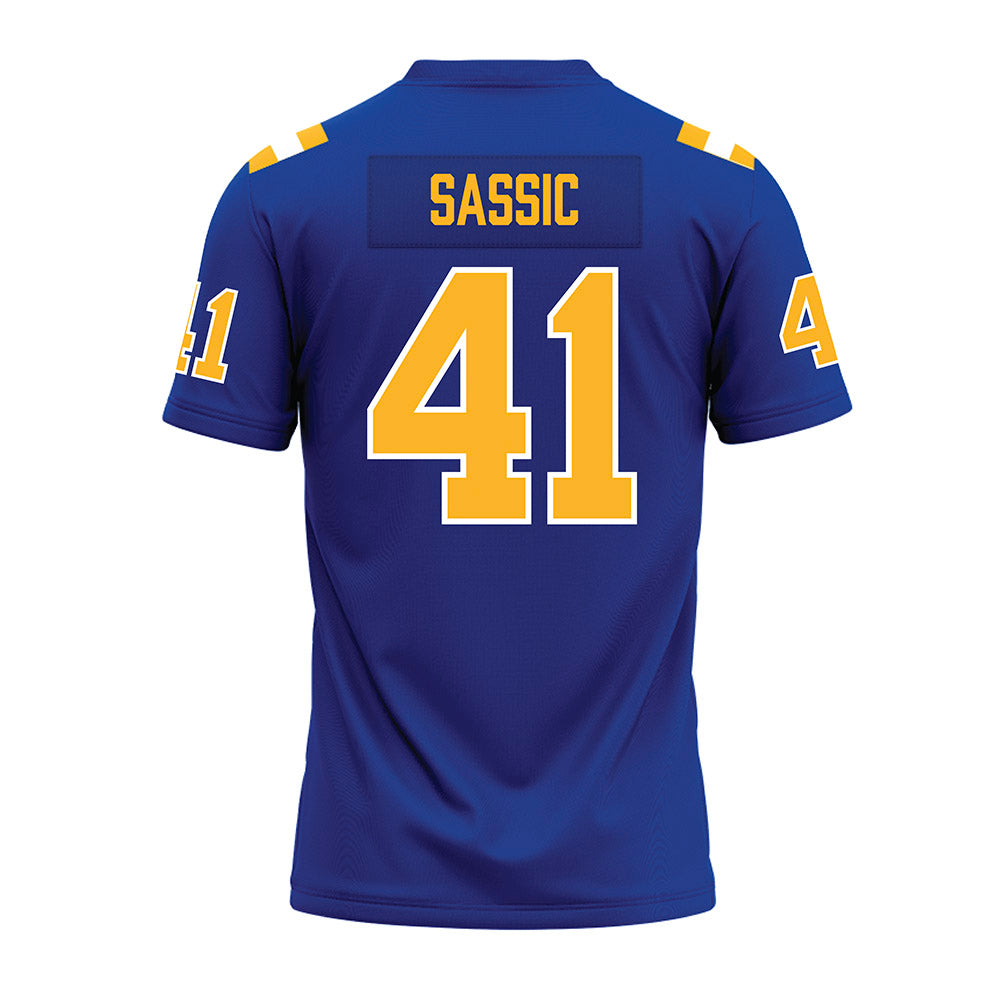 Pittsburgh - NCAA Football : Jake Sassic - Blue Premium Football Jersey-1