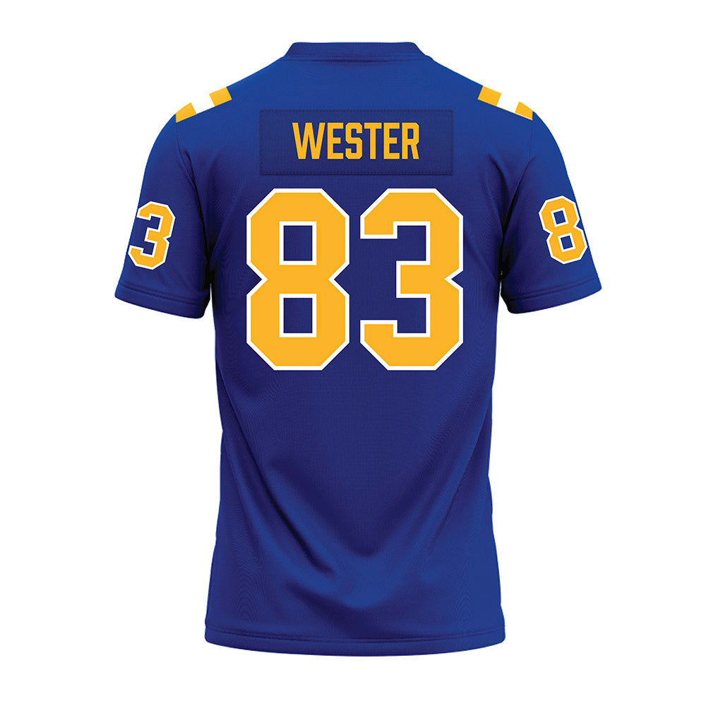 Pittsburgh - NCAA Football : Dylan Wester - Blue Premium Football Jersey-1