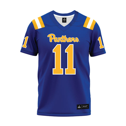 Pittsburgh - NCAA Football : Holden Geriner - Blue Premium Football Jersey-0