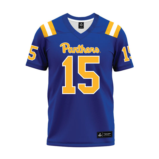 Pittsburgh - NCAA Football : Holden Geriner - Blue Premium Football Jersey-0