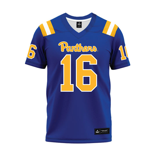 Pittsburgh - NCAA Football : Raion Strader - Blue Premium Football Jersey-0