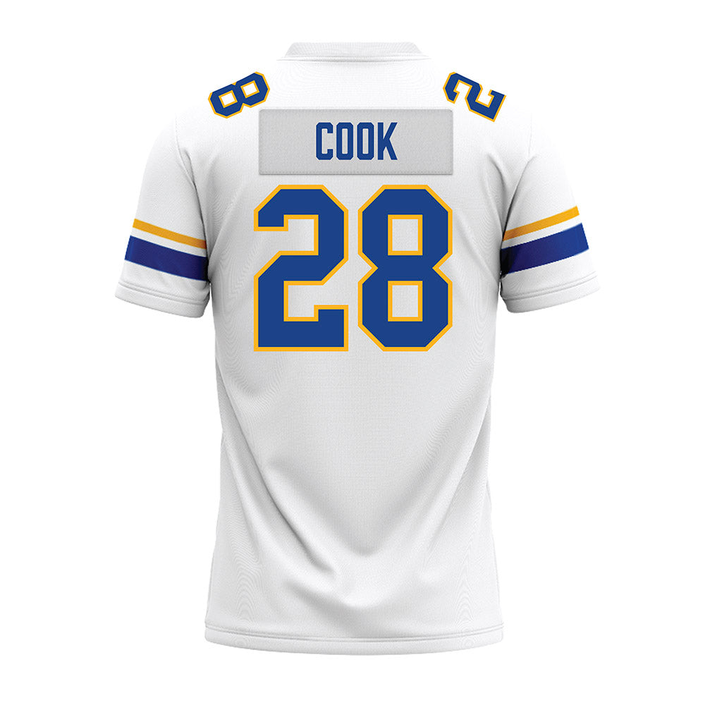 Pittsburgh - NCAA Football : Justin Cook - White Premium Football Jersey-1