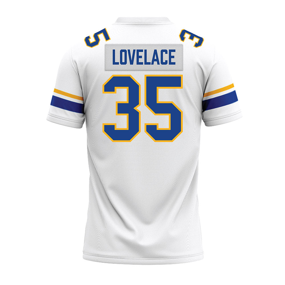 Pittsburgh - NCAA Football : Braylan Lovelace - White Premium Football Jersey-1