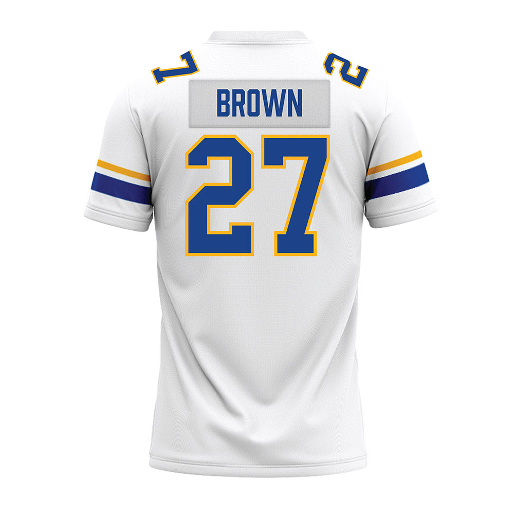 Pittsburgh - NCAA Football : Jaylin Brown - White Premium Football Jersey-1