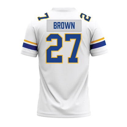 Pittsburgh - NCAA Football : Jaylin Brown - White Premium Football Jersey-1