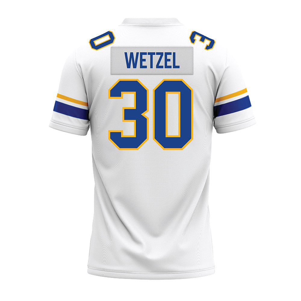 Pittsburgh - NCAA Football : John Wetzel - White Premium Football Jersey-1