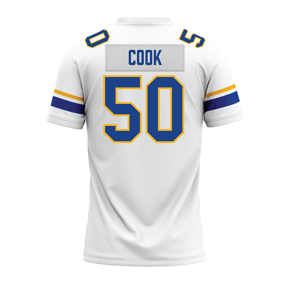 Pittsburgh - NCAA Football : Denim Cook - White Premium Football Jersey-1