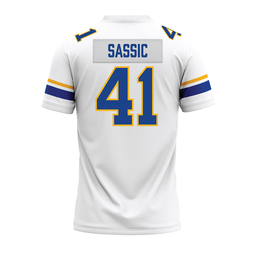 Pittsburgh - NCAA Football : Jake Sassic - White Premium Football Jersey-1