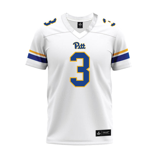 Pittsburgh - NCAA Football : Cataurus "Blue" Hicks - White Premium Football Jersey-0