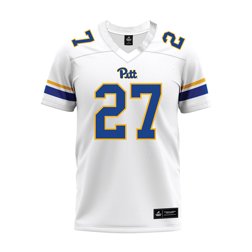 Pittsburgh - NCAA Football : Jaylin Brown - White Premium Football Jersey-0