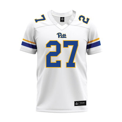 Pittsburgh - NCAA Football : Jaylin Brown - White Premium Football Jersey-0