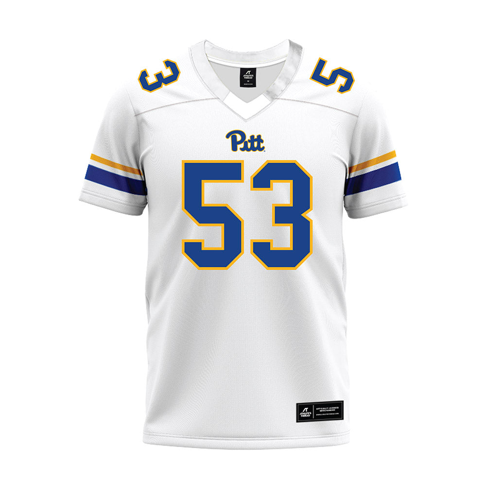 Pittsburgh - NCAA Football : Kendall Stanley - White Premium Football Jersey-0