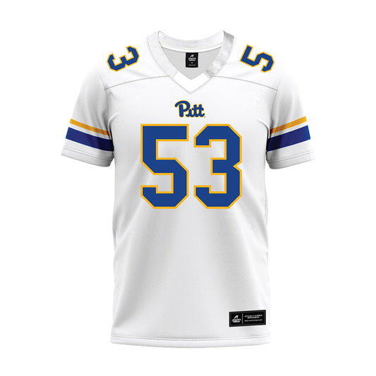 Pittsburgh - NCAA Football : Kendall Stanley - White Premium Football Jersey-0