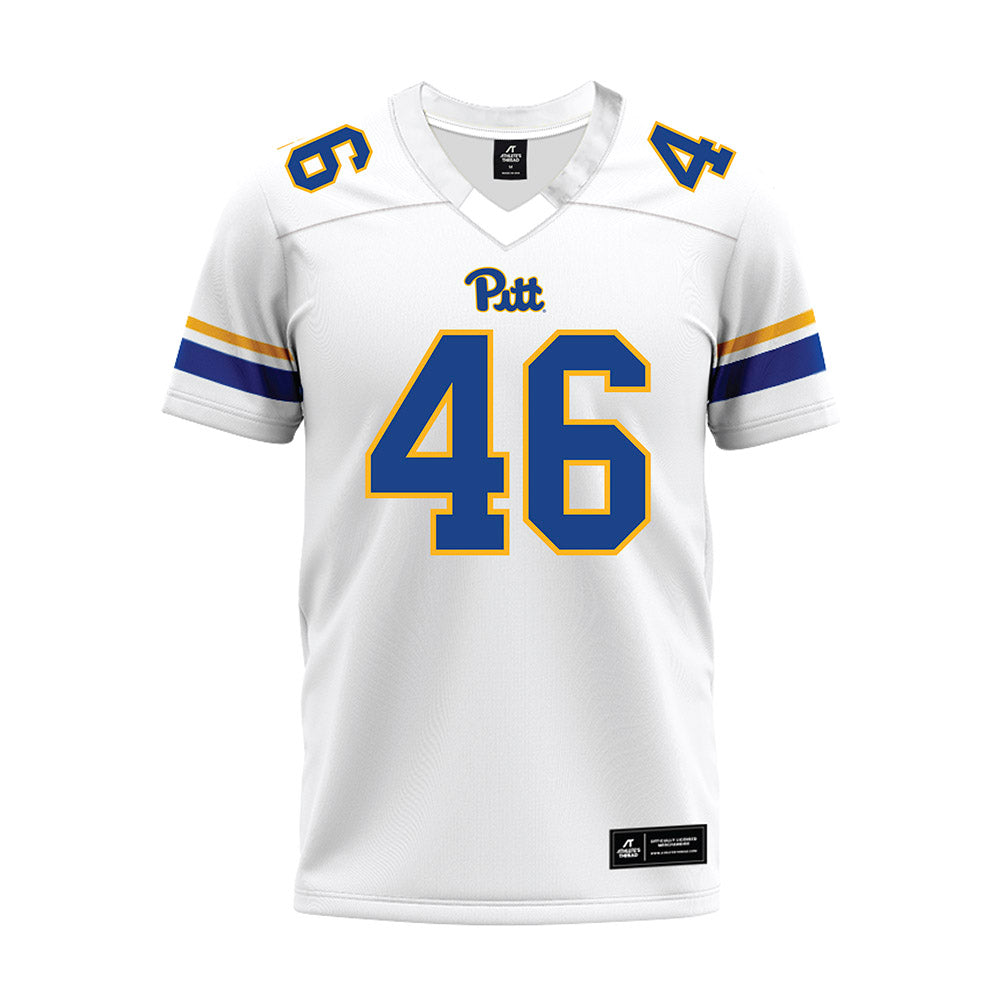 Pittsburgh - NCAA Football : John Vardzel - White Premium Football Jersey-0