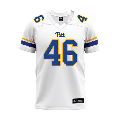 Pittsburgh - NCAA Football : John Vardzel - White Premium Football Jersey-0