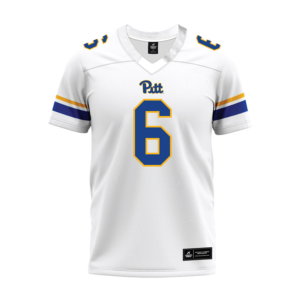 Pittsburgh - NCAA Football : Mason Heintschel - White Premium Football Jersey-0