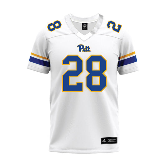 Pittsburgh - NCAA Football : Justin Cook - White Premium Football Jersey-0