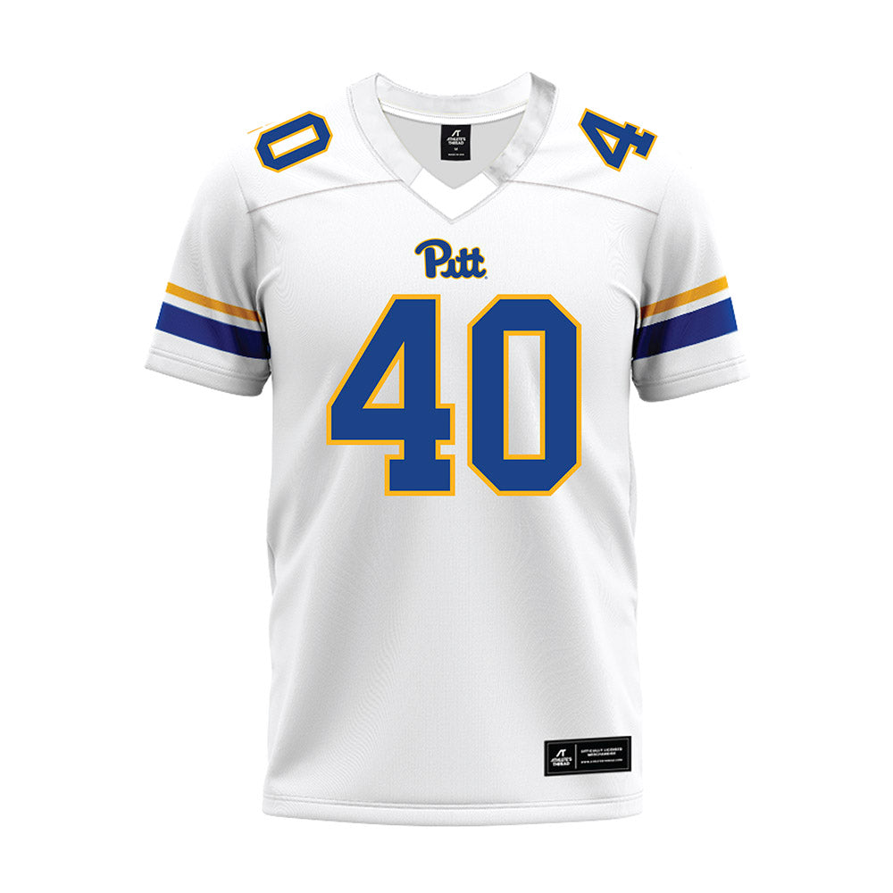 Pittsburgh - NCAA Football : Ty Millhimes - White Premium Football Jersey-0