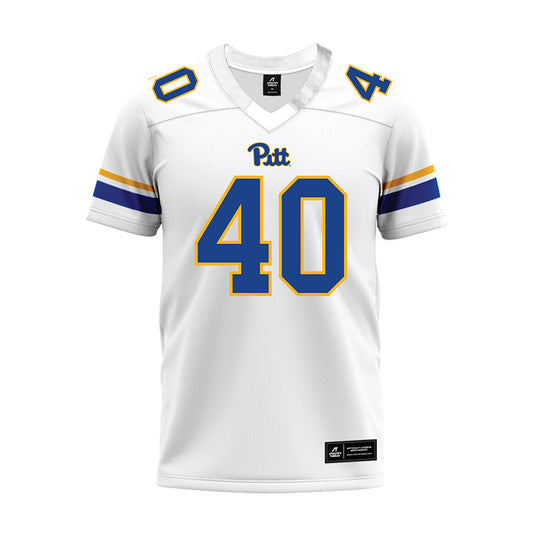 Pittsburgh - NCAA Football : Ty Millhimes - White Premium Football Jersey-0