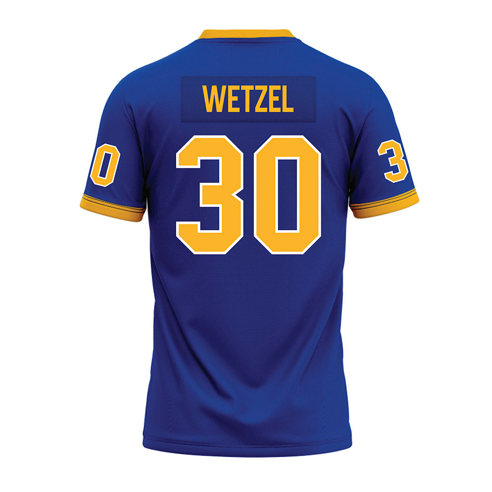 Pittsburgh - NCAA Football : John Wetzel - Blue Premium Football Jersey-1