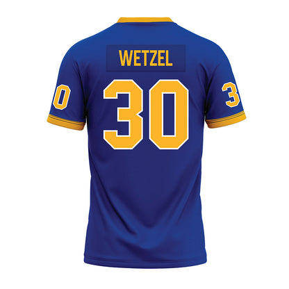 Pittsburgh - NCAA Football : John Wetzel - Blue Premium Football Jersey-1