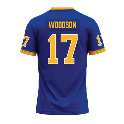 Pittsburgh - NCAA Football : Cole Woodson - Blue Premium Football Jersey-1