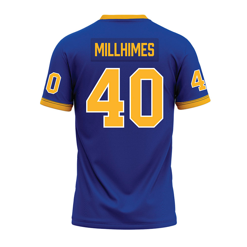 Pittsburgh - NCAA Football : Ty Millhimes - Blue Premium Football Jersey-1