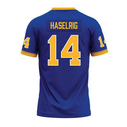 Pittsburgh - NCAA Football : Benny Haselrig - Blue Premium Football Jersey-1