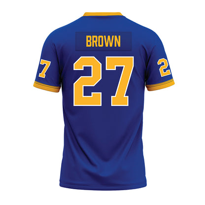 Pittsburgh - NCAA Football : Jaylin Brown - Blue Premium Football Jersey-1