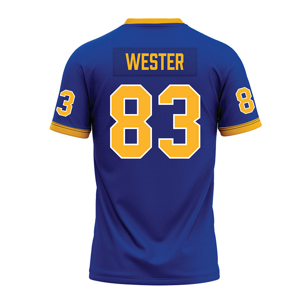 Pittsburgh - NCAA Football : Dylan Wester - Blue Premium Football Jersey-1