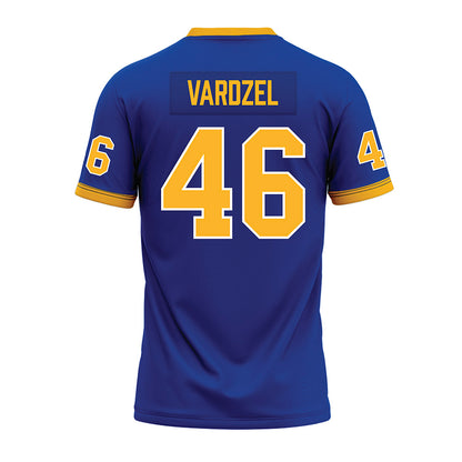 Pittsburgh - NCAA Football : John Vardzel - Blue Premium Football Jersey-1