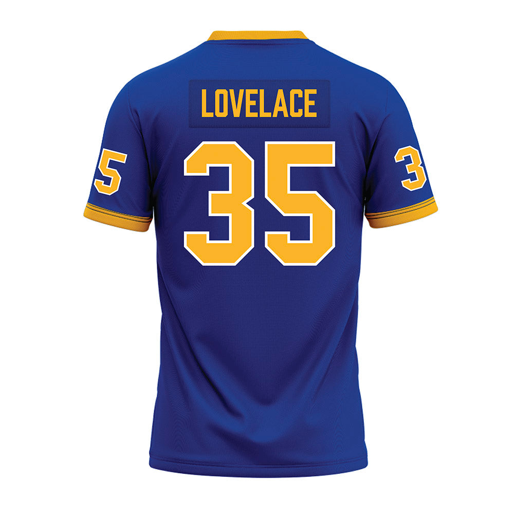 Pittsburgh - NCAA Football : Braylan Lovelace - Blue Premium Football Jersey-1