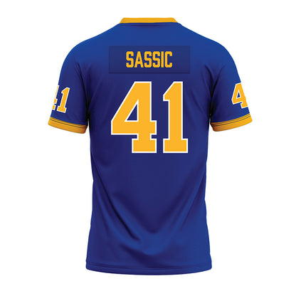 Pittsburgh - NCAA Football : Jake Sassic - Blue Premium Football Jersey-1