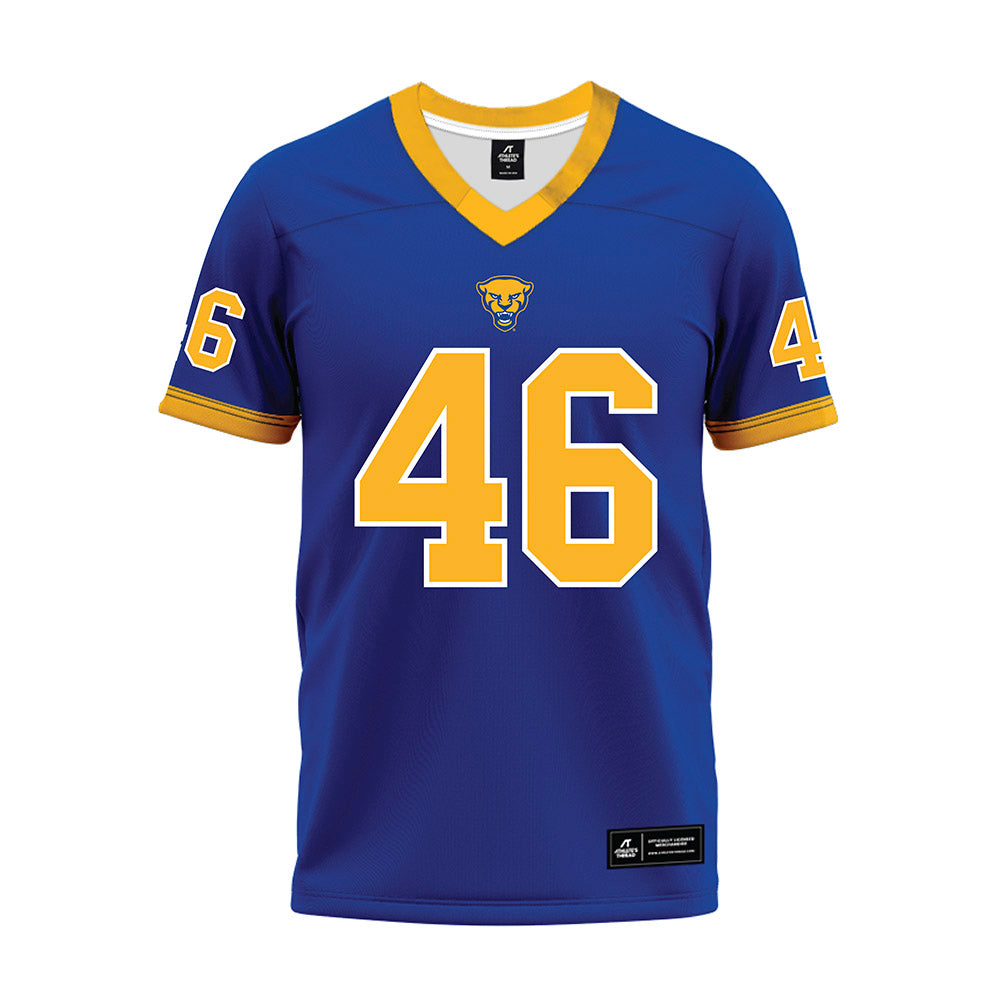 Pittsburgh - NCAA Football : John Vardzel - Blue Premium Football Jersey-0