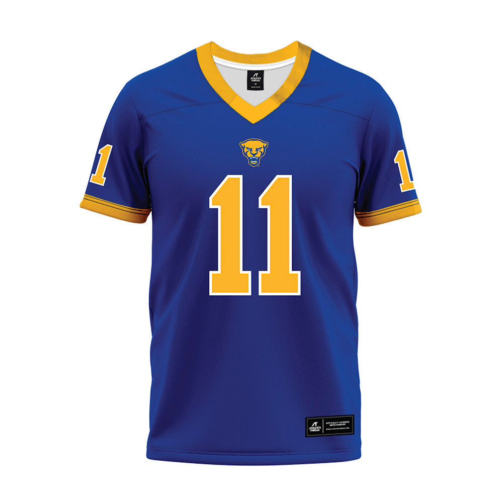 Pittsburgh - NCAA Football : Holden Geriner - Blue Premium Football Jersey-0