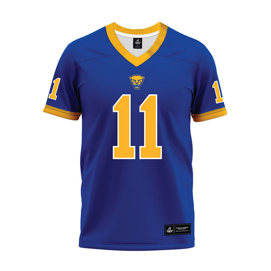 Pittsburgh - NCAA Football : Holden Geriner - Blue Premium Football Jersey-0