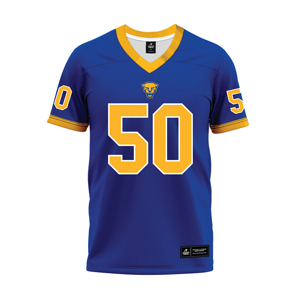 Pittsburgh - NCAA Football : Denim Cook - Blue Premium Football Jersey-0