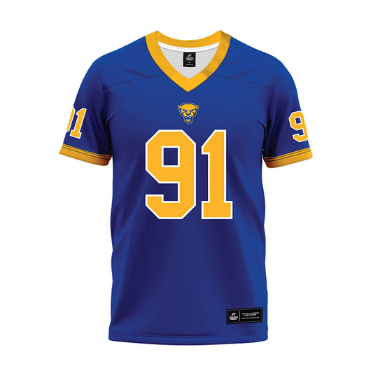 Pittsburgh - NCAA Football : Samuel Hunsaker - Blue Premium Football Jersey-0