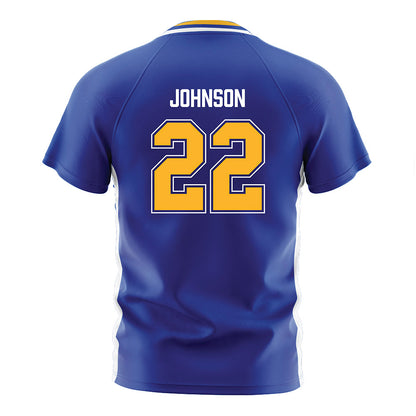 Pittsburgh - NCAA Women's Soccer : Savannah Johnson - Blue Soccer Jersey-1
