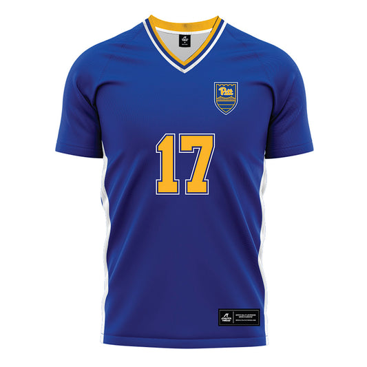 Pittsburgh - NCAA Women's Soccer : Hannah Minogue - Blue Soccer Jersey-0