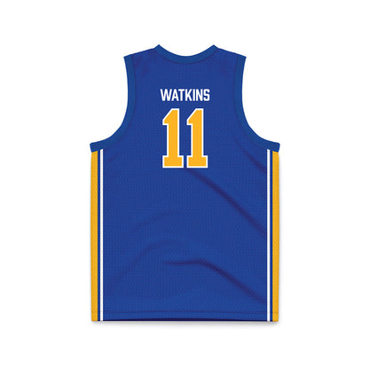 Pittsburgh - NCAA Women's Basketball : Avery Watkins - Blue Basketball Jersey-1