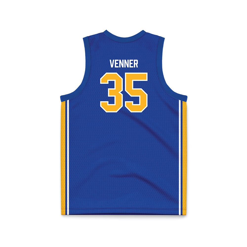 Pittsburgh - NCAA Women's Basketball : Meredith Venner - Blue Basketball Jersey-1