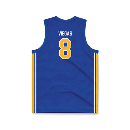 Pittsburgh - NCAA Women's Basketball : Carla Viegas - Blue Basketball Jersey-1
