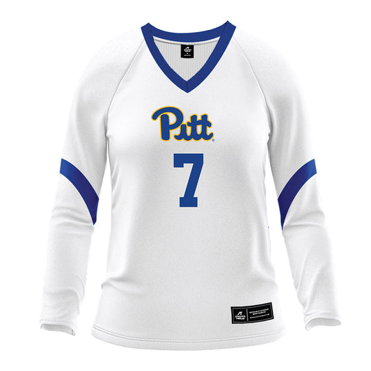 Pittsburgh - NCAA Women's Volleyball : Izzy Masten - White Volleyball Jersey-0