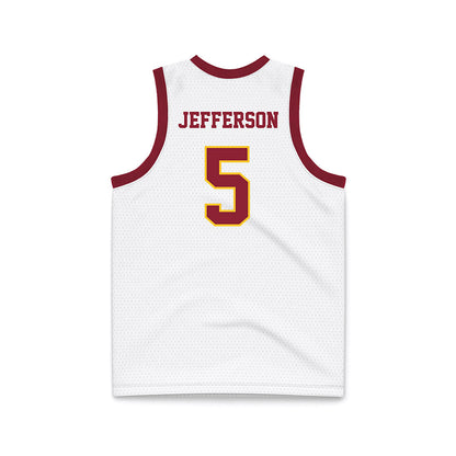Iowa State - NCAA Men's Basketball : Joshua Jefferson - White Basketball Jersey-1